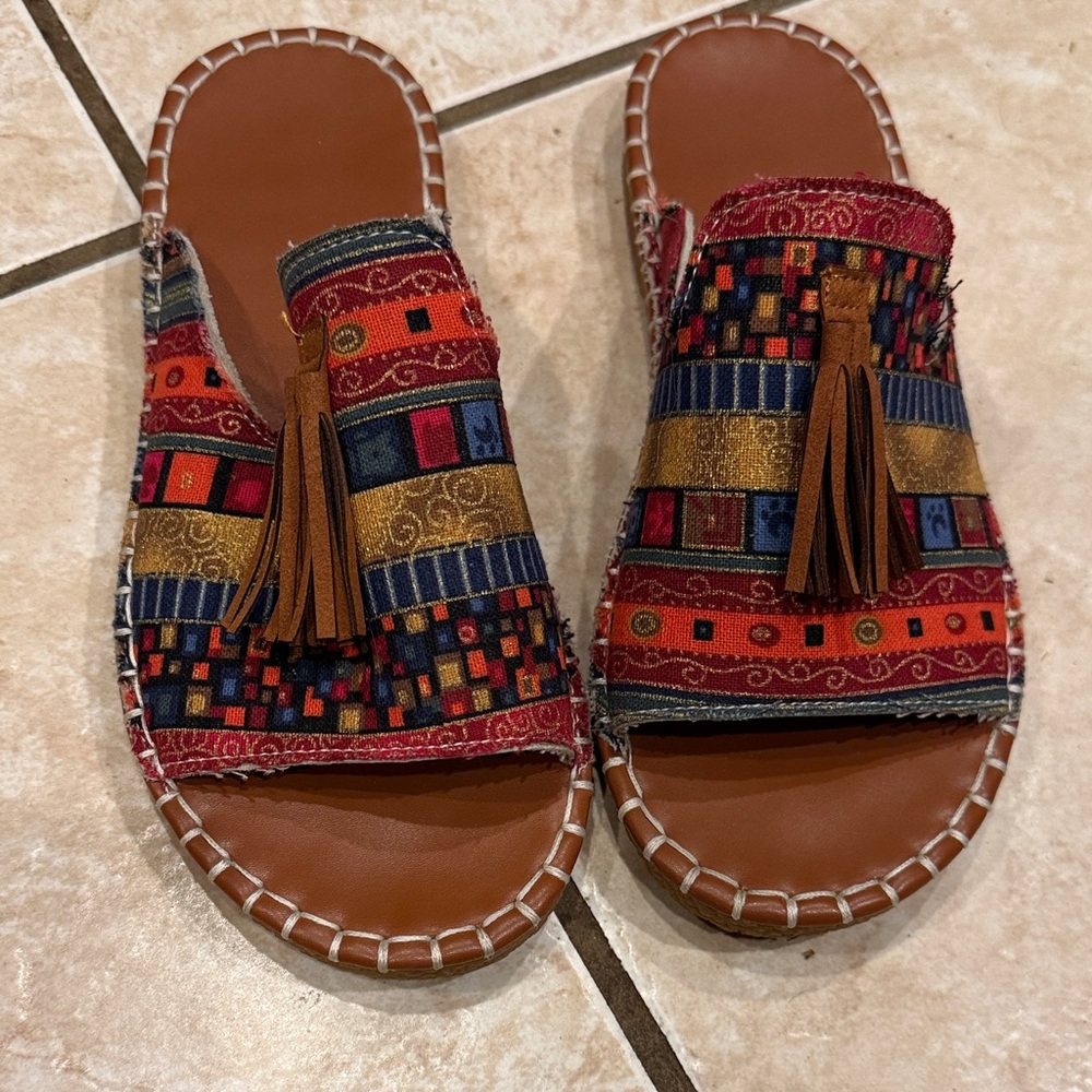 Colorful Patterned Women's Slide Sandals